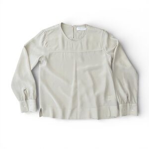 Everlane Crepe De Chine Long Sleeve Silk Blouse